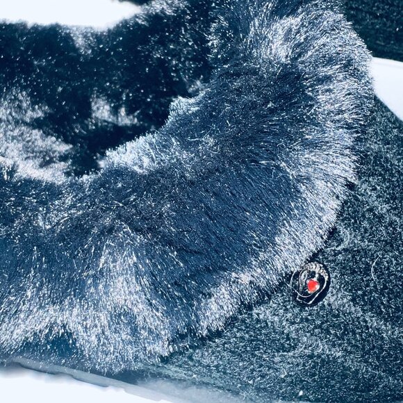 Bobs Skechers Memory Foam Women's Clog Slip On Slippers-Faux Fur/Black Knit-Warm - Picture 4 of 15